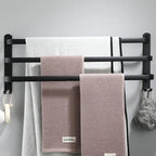 Matte Black Rust-Resistant Aluminum Towel Bar (Wall-Mounted)