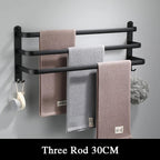 Matte Black Rust-Resistant Aluminum Towel Bar (Wall-Mounted)