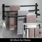 Matte Black Rust-Resistant Aluminum Towel Bar (Wall-Mounted)