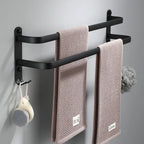 Matte Black Rust-Resistant Aluminum Towel Bar (Wall-Mounted)