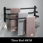 Matte Black Rust-Resistant Aluminum Towel Bar (Wall-Mounted)
