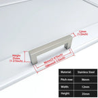 Matte Black Scratch-Resistant Aluminum Alloy Square Bar Pull (Multiple Sizes)