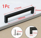 Matte Black Scratch-Resistant Aluminum Alloy Square Bar Pull (Multiple Sizes)