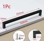 Matte Black Scratch-Resistant Aluminum Alloy Square Bar Pull (Multiple Sizes)
