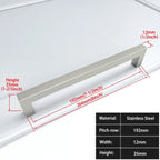Matte Black Scratch-Resistant Aluminum Alloy Square Bar Pull (Multiple Sizes)