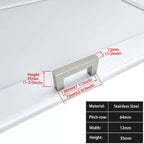 Matte Black Scratch-Resistant Aluminum Alloy Square Bar Pull (Multiple Sizes)