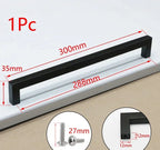 Matte Black Scratch-Resistant Aluminum Alloy Square Bar Pull (Multiple Sizes)