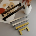 Matte Black Scratch-Resistant Aluminum Alloy Square Bar Pull (Multiple Sizes)
