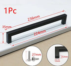 Matte Black Scratch-Resistant Aluminum Alloy Square Bar Pull (Multiple Sizes)