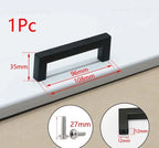 Matte Black Scratch-Resistant Aluminum Alloy Square Bar Pull (Multiple Sizes)