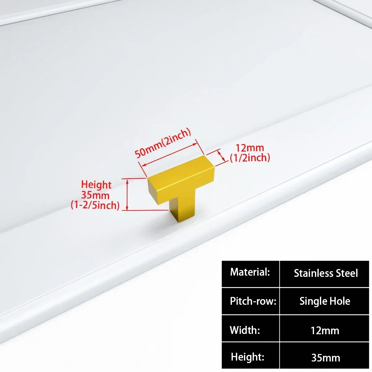 Matte Black Scratch-Resistant Aluminum Alloy Square Bar Pull (Multiple Sizes)