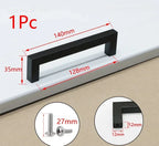 Matte Black Scratch-Resistant Aluminum Alloy Square Bar Pull (Multiple Sizes)