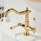 Matte Black Solid Brass Dual-Handle Bathroom Faucet (Single-Hole)
