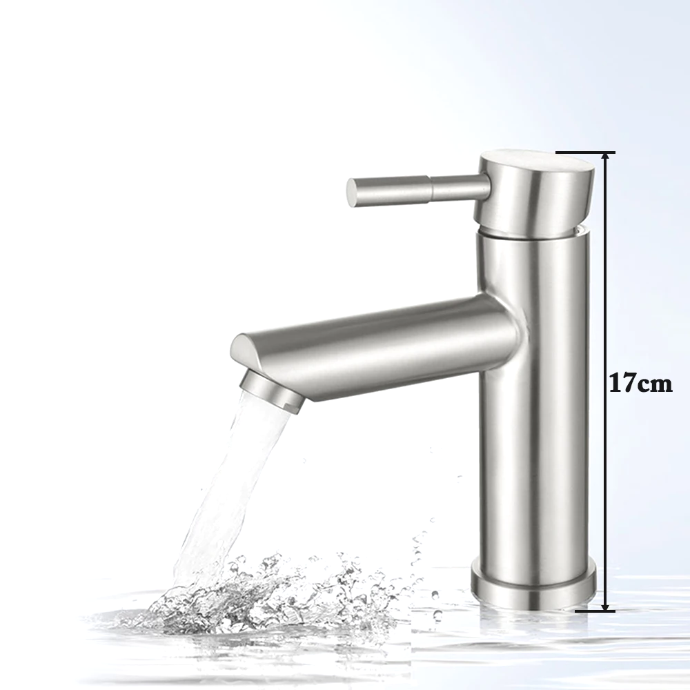 Matte Black Stainless Steel Bathroom Sink Faucet (Ceramic Cartridge)