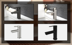 Matte Black Stainless Steel Bathroom Sink Faucet (Ceramic Cartridge)