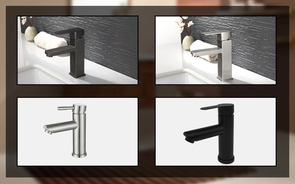 Matte Black Stainless Steel Bathroom Sink Faucet (Ceramic Cartridge)