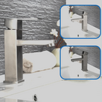 Matte Black Stainless Steel Bathroom Sink Faucet (Ceramic Cartridge)