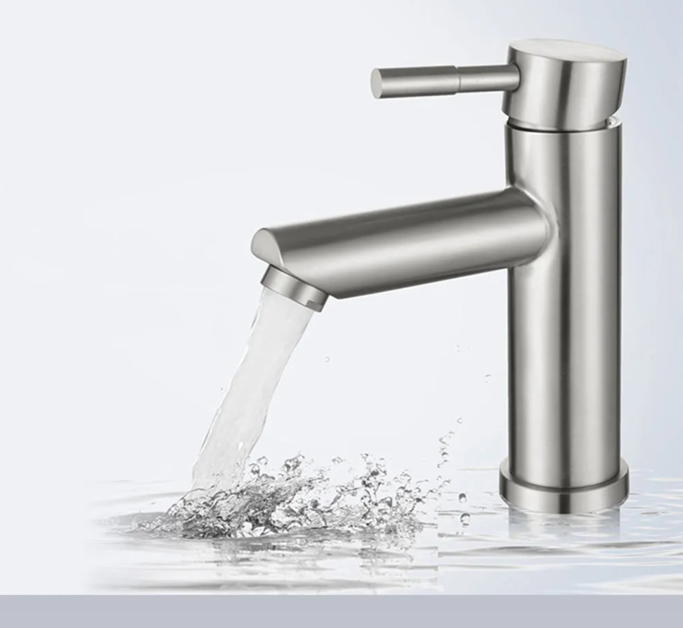 Matte Black Stainless Steel Bathroom Sink Faucet (Ceramic Cartridge)