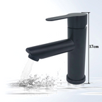 Matte Black Stainless Steel Bathroom Sink Faucet (Ceramic Cartridge)