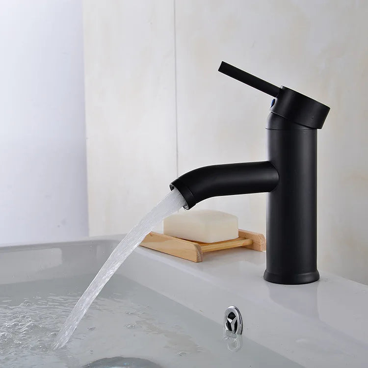 Matte Black Stainless Steel Single-Handle Faucet (Deck-Mounted)