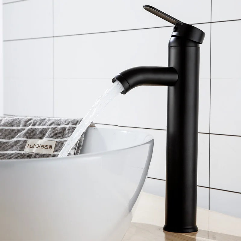 Matte Black Stainless Steel Single-Handle Faucet (Deck-Mounted)