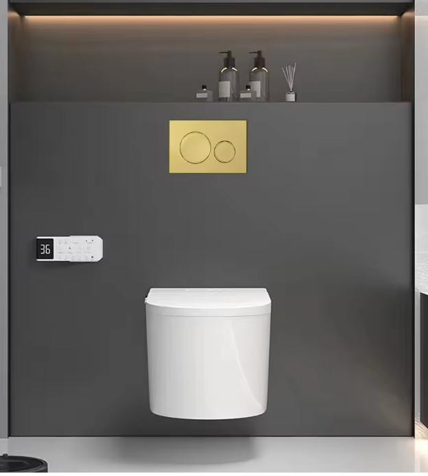 Matte Gold Fingerprint-Resistant Dual-Flush Actuator Plate