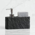 Matte Stone-Texture Refillable Soap Dispenser & Sponge Holder