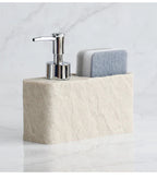 Matte Stone-Texture Refillable Soap Dispenser & Sponge Holder