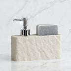 Matte Stone-Texture Refillable Soap Dispenser & Sponge Holder