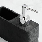 Matte Stone-Texture Refillable Soap Dispenser & Sponge Holder