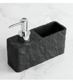 Matte Stone-Texture Refillable Soap Dispenser & Sponge Holder