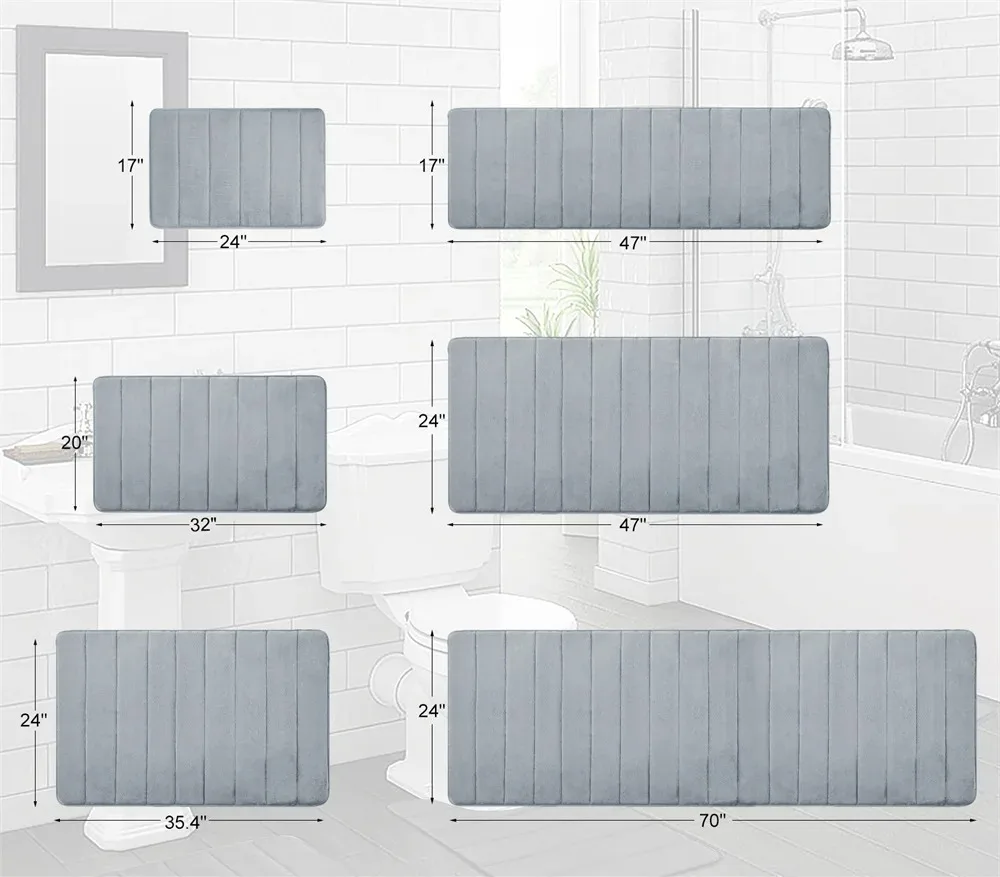 Memory Foam Water-Absorbent Non-Slip Bath Mat