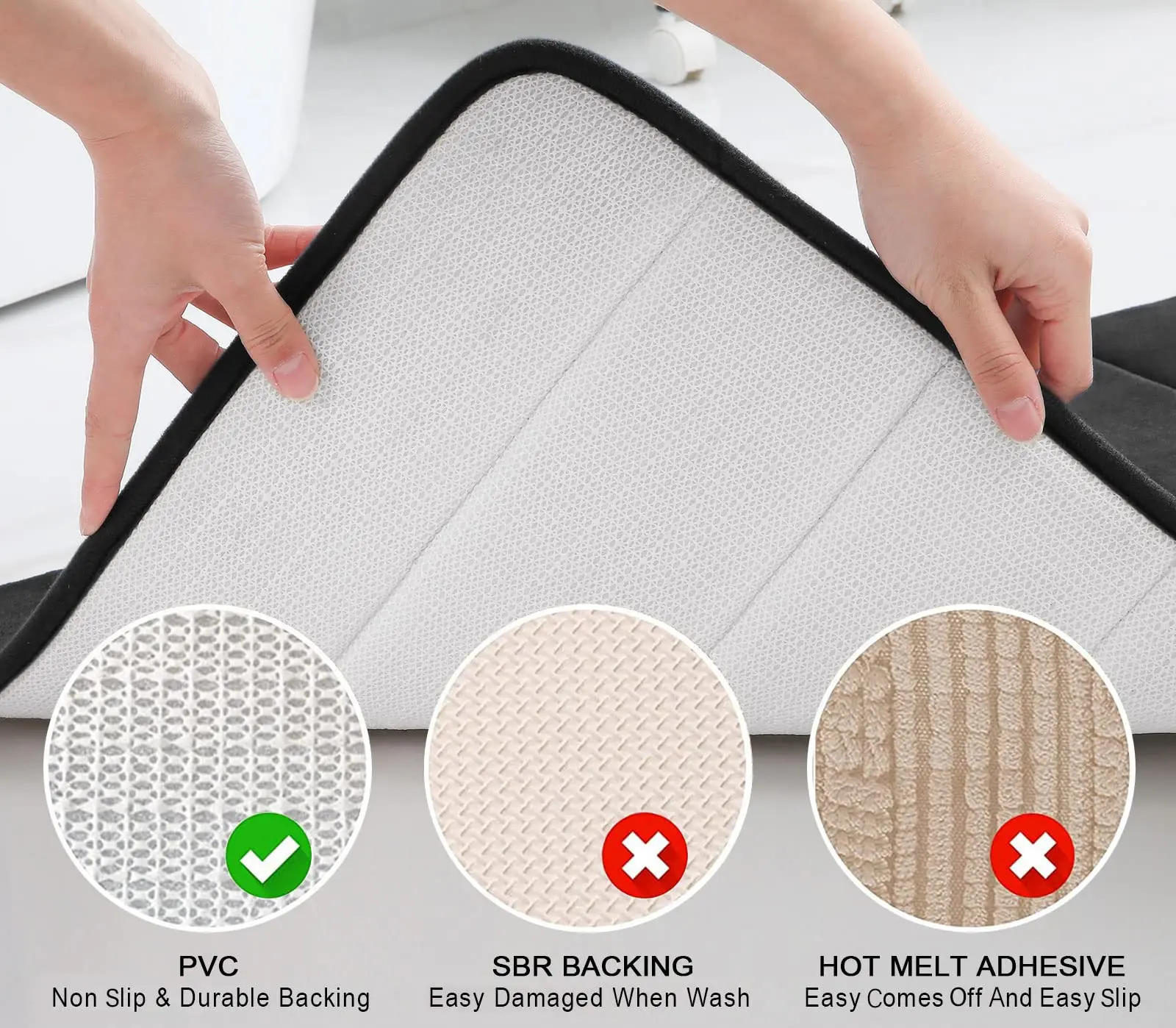 Memory Foam Water-Absorbent Non-Slip Bath Mat