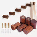 Minimalist Solid Beech & Black Walnut Wall Hook (Single Hook)