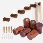 Minimalist Solid Beech & Black Walnut Wall Hook (Single Hook)
