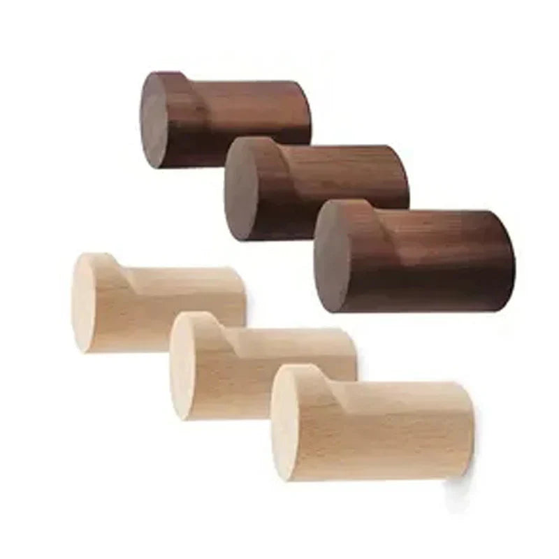 Minimalist Solid Beech & Black Walnut Wall Hook (Single Hook)