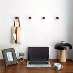 Minimalist Solid Beech & Walnut Wall Hooks (Set of 4)