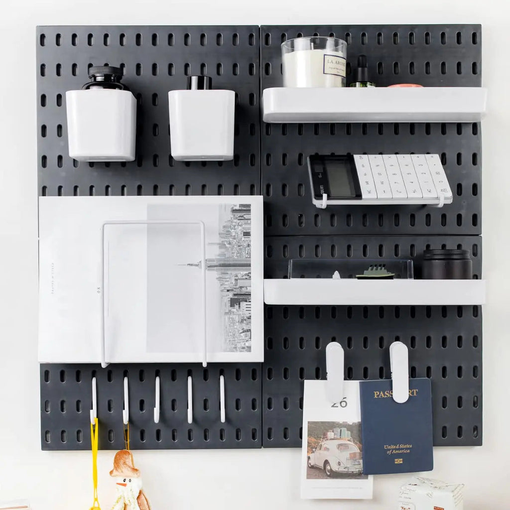 Modular Powder-Coated Wall Pegboard Organizer (22 x 22 in)