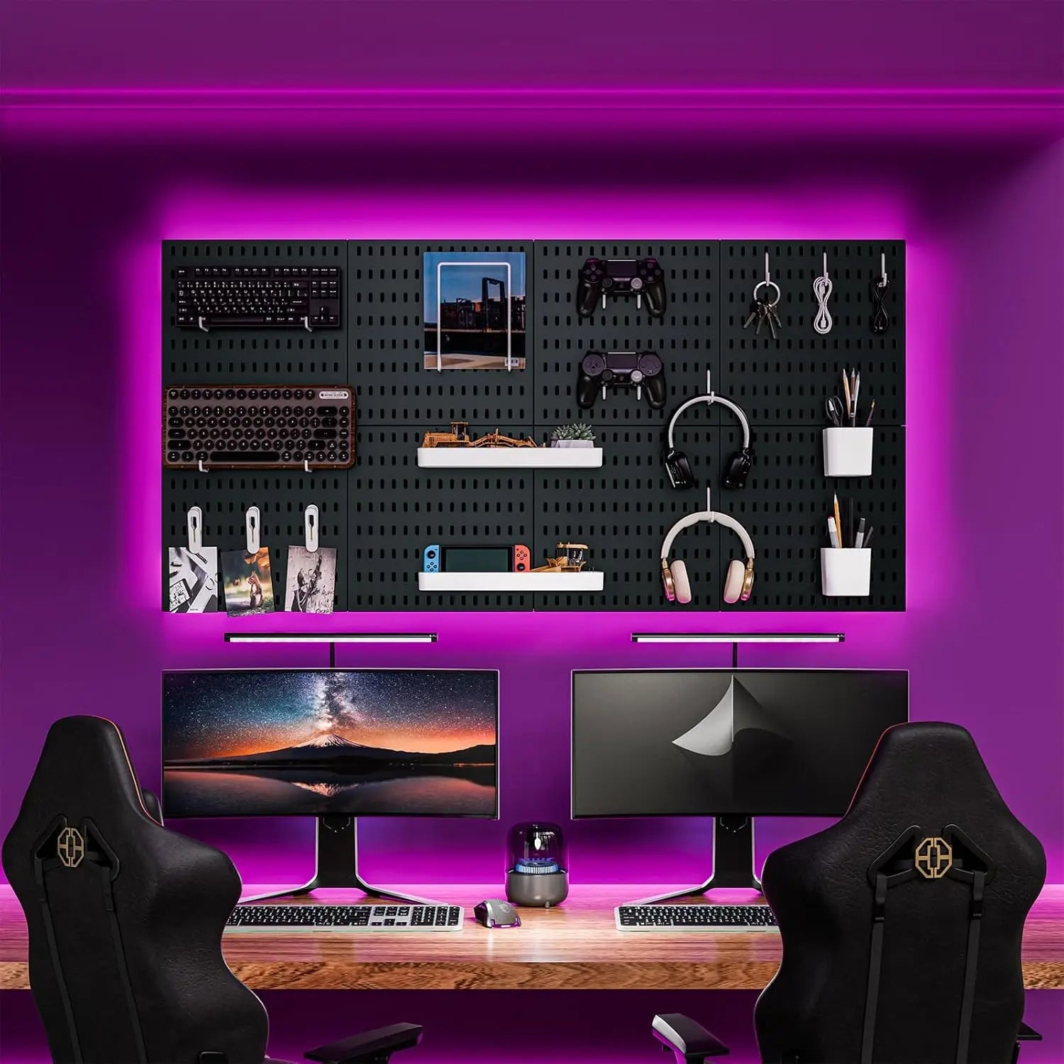 Modular Powder-Coated Wall Pegboard Organizer (22 x 22 in)