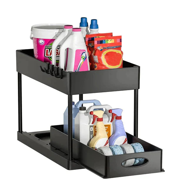Moisture-Resistant ABS Pull-Out Under-Sink Organizer (2-Tier)
