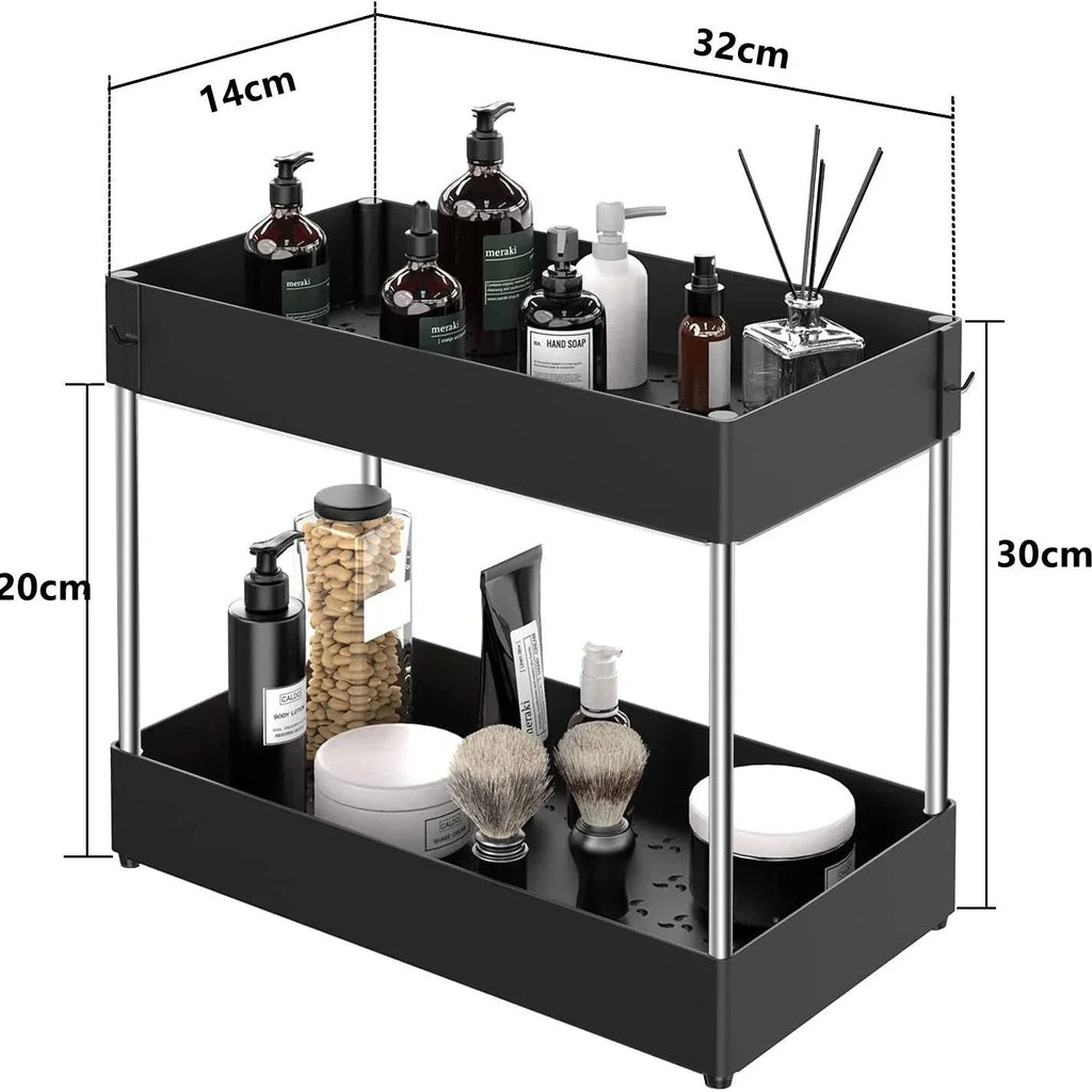 Moisture-Resistant ABS Pull-Out Under-Sink Organizer (2-Tier)