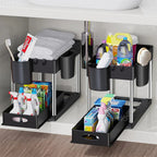 Moisture-Resistant ABS Pull-Out Under-Sink Organizer (2-Tier)