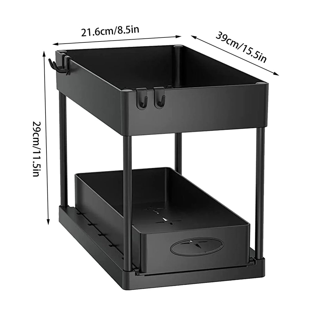 Moisture-Resistant ABS Pull-Out Under-Sink Organizer (2-Tier)