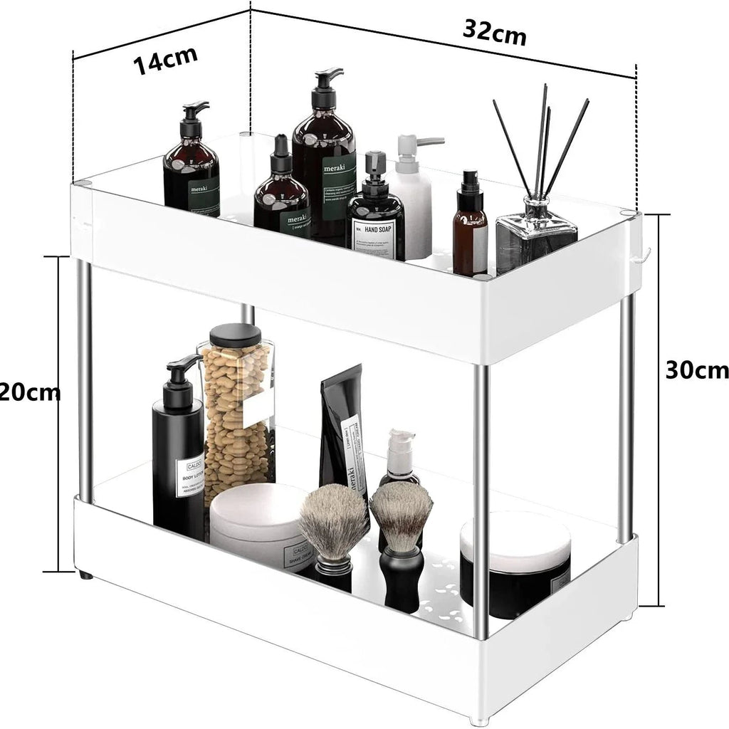 Moisture-Resistant ABS Pull-Out Under-Sink Organizer (With Hooks)