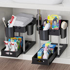 Moisture-Resistant ABS Pull-Out Under-Sink Organizer (With Hooks)
