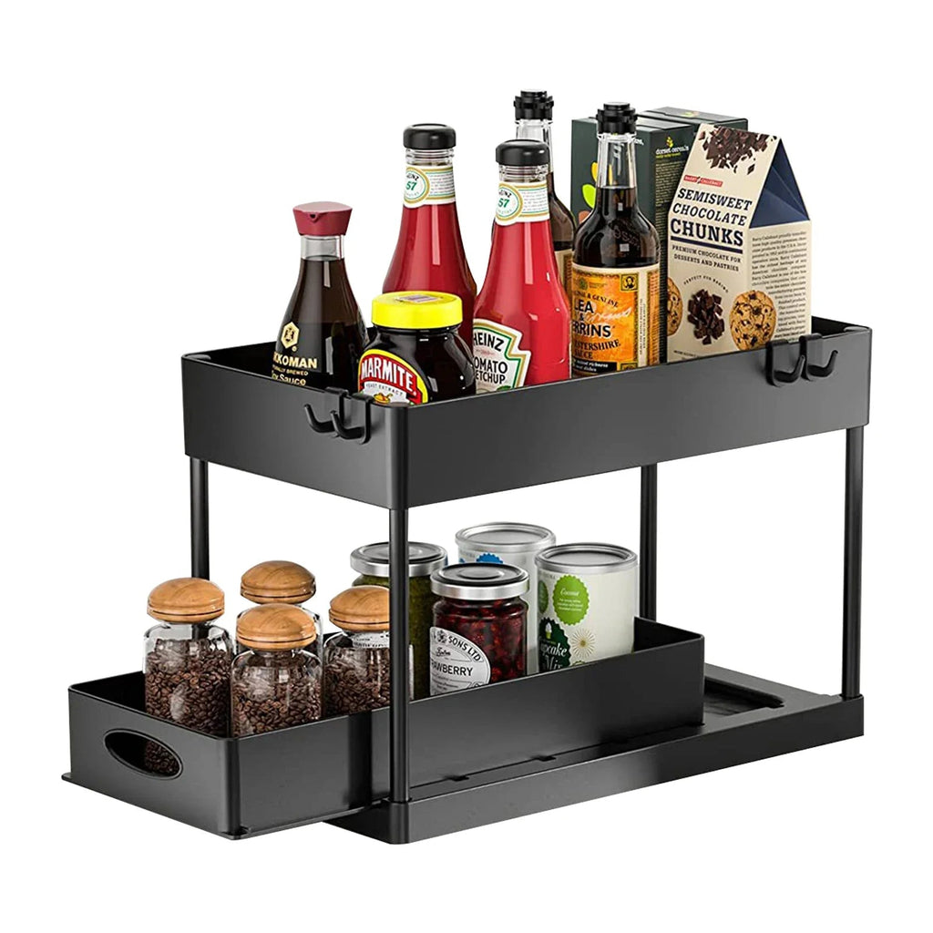 Moisture-Resistant ABS Pull-Out Under-Sink Organizer (With Hooks)
