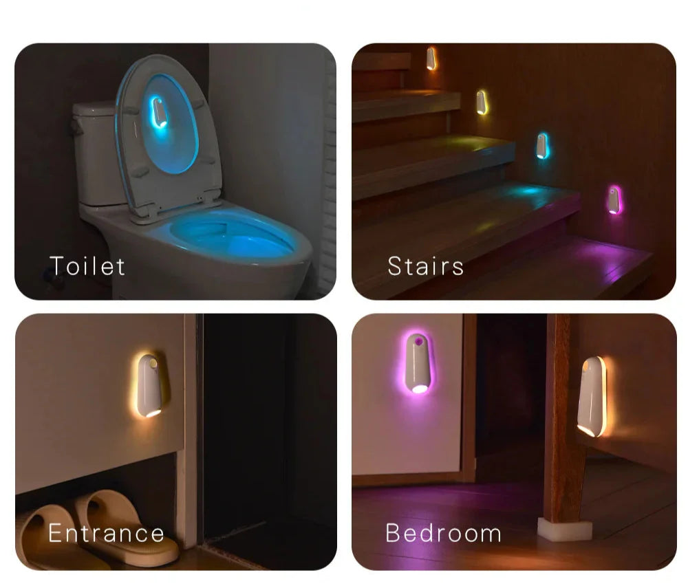 Motion-Sensor Rechargeable 7-Color RGB Toilet Night Light