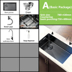 Nano-Etched Honeycomb Brushed Stainless Steel Undermount Sink (Large Single-Bowl)