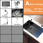 Nano-Etched Honeycomb Brushed Stainless Steel Undermount Sink (Large Single-Bowl)