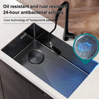 Nano-Etched Honeycomb Brushed Stainless Steel Undermount Sink (Large Single-Bowl)